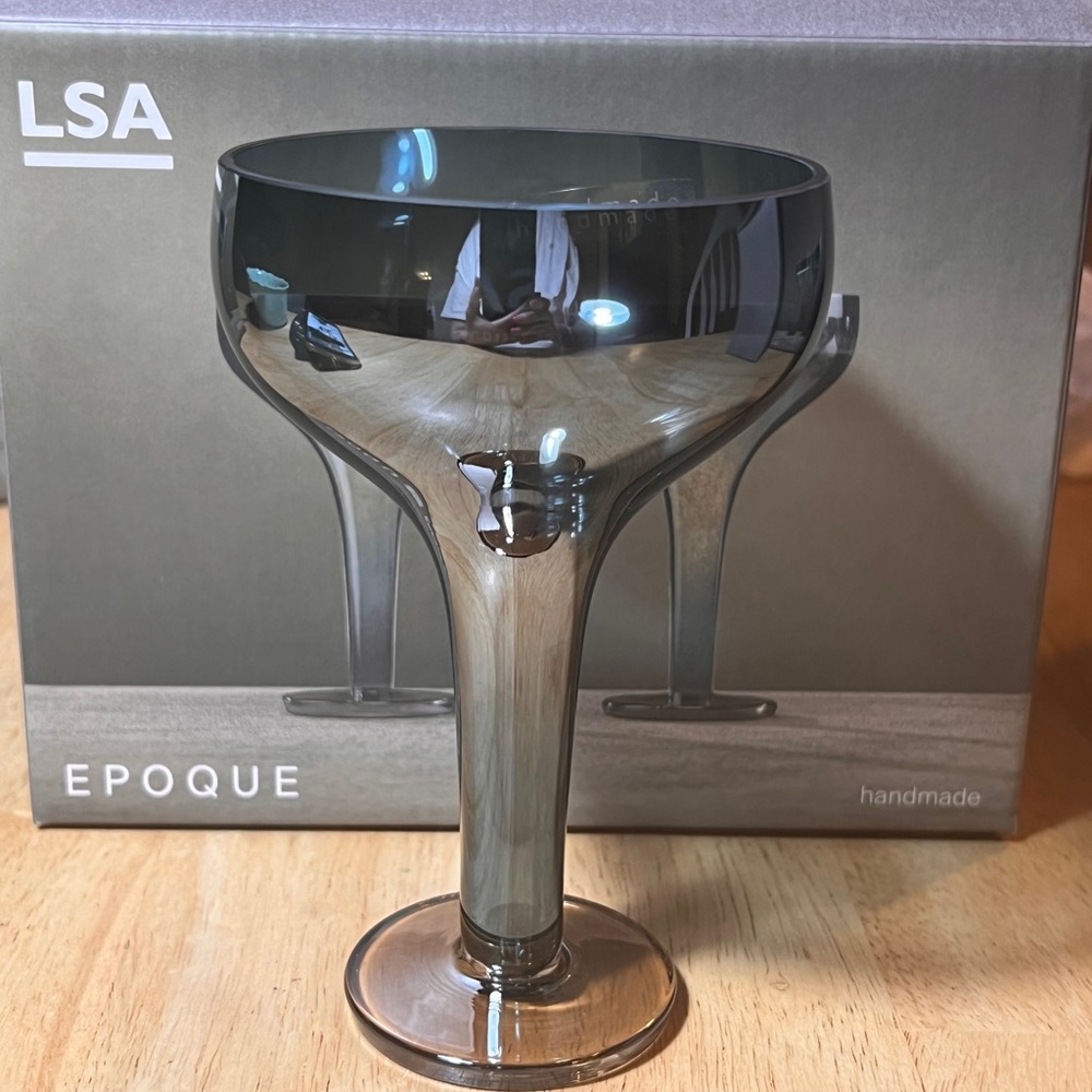 LSA Epoque Sapphire Blue Champagne Saucer 5oz Set of 2 BNIB